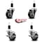 Service Caster 3'' Black Poly Wheel Swivel 1-3/8'' Expanding Stem Caster Set 2 Brakes, 4PK SCC-EX20S314-PPUB-BLK-2-TLB-2-138 - alternate 5